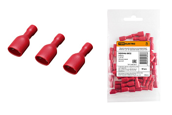 TDM Разъем плоский полностью изолированный РППИ-М 1,25-187 красный (мама)  (50 шт) SQ0546-0002