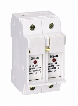 Dekraft Держатель предохр. типа C14 со светодиодной индикаторной лампой ДП102-С14-2P