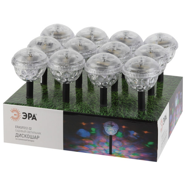 Купить ЭРА ERASF012-32 Садовый светильник Дискошар на солнечной батарее