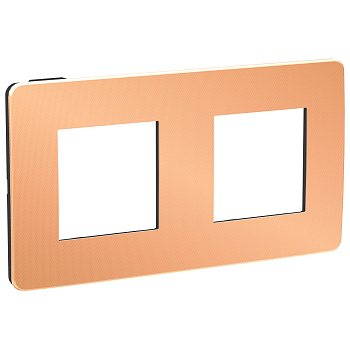 SE Unica Studio Медь/Антрацит Рамка 2-ная NU280458