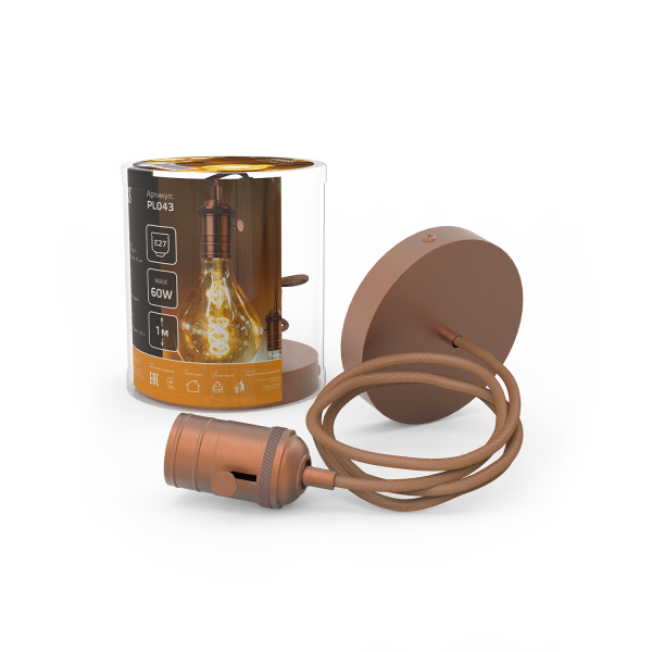 Купить Gauss Светильник подвесной Decor PL043 медный E27, 1 м, 1/40