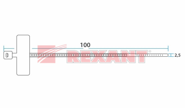 Купить Хомут под маркер nylon 100 x 2,5 мм 100 шт белый Rexant 07-0106