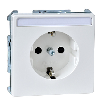 SE Merten SD Полярно-Бел Розетка Schuko с/з, шторками и полем для надписи (MTN2302-4019)
