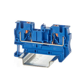 DKC Nuputuk Клемма проходная, зажим push-in, 2 точки подключения, 4 кв.мм, синяя