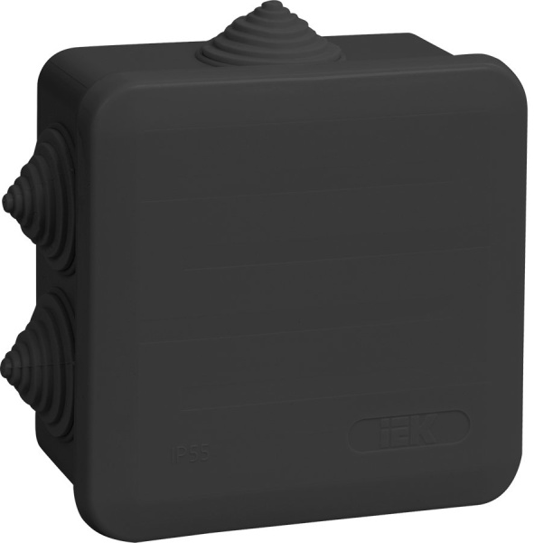 IEK Коробка расп. КМ41255 100х100х50мм IP44 6 вв. черная