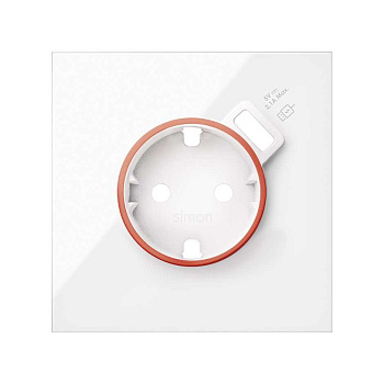 Simon 100 Белый глянец Накладка розетки Schuko UPS с з/у USB SmartCharge 10000137-130