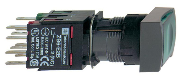 Купить SE Кнопка 16мм 12-25В зеленая с подсветкой квадратная XB6DF3B5B