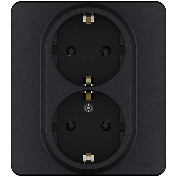 Legrand INSPIRIA Антрацит Розетка 2 x 2К+З - немецкий стандарт - 16 А - 250 В 673753