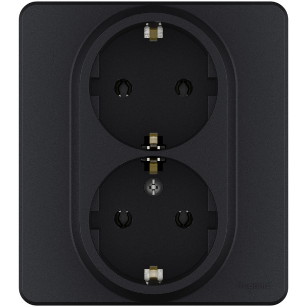 Legrand INSPIRIA Антрацит Розетка 2 x 2К+З - немецкий стандарт - 16 А - 250 В 673753