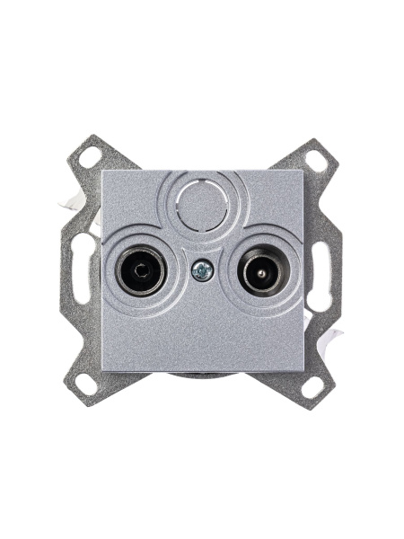 Купить ABB EPJ Levit серебро / дымчатый чёрный Розетка TV-R, оконечная, серебро 2CHH083503A6070