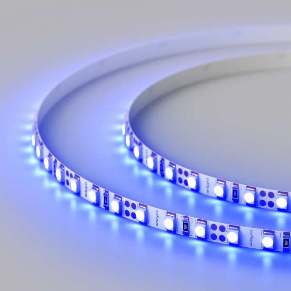 Купить Arlight Светодиодная лента RT 2-5000 12V Blue 5mm 2x (3528, 600 LED, LUX) (9.6 Вт/м, IP20) 015004(1)