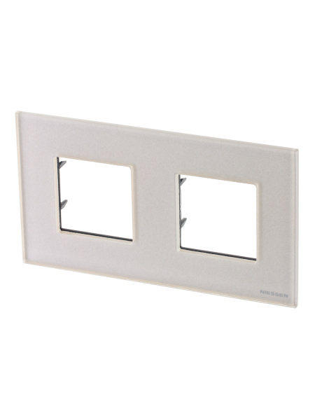 ABB NIE Zenit Стекло Жемчужное Рамка 2-я 2+2 мод 2CLA227200N3501