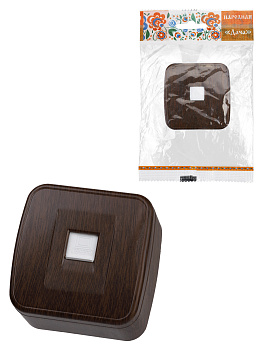 TDM Розетка компьютерная (RJ-45) открытой установки IP20, венге "Дача" Народная SQ1824-0071