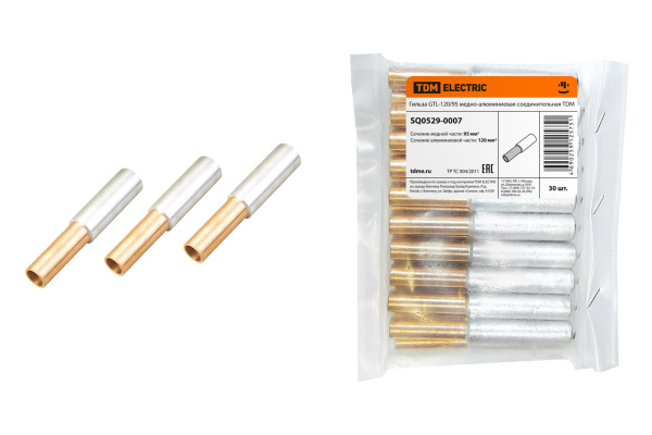 TDM Гильза GTL-120/95 медно-алюминиевая соединительная SQ0529-0007