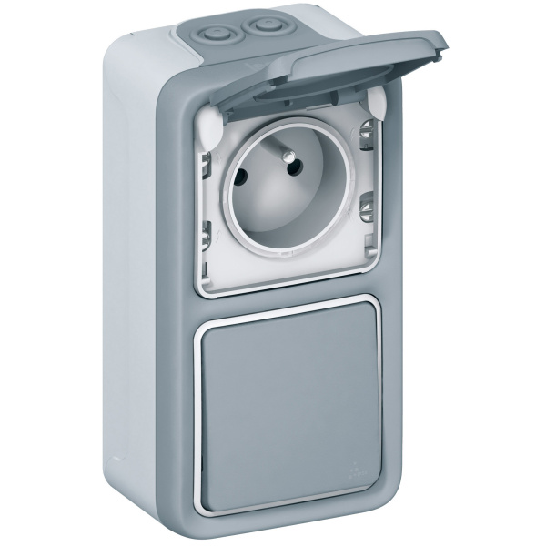 Legrand Plexo Серый Монтажная коробка 2-ая для наружного монтажа,вертикальная,IP55 069661