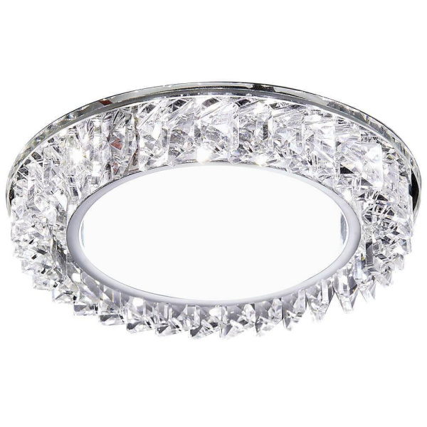 Ambrella Встраиваемый точечный светильник со светодиодной лентой G255 CH хром/прозрачный хрусталь GX53+3W(LED WHITE)