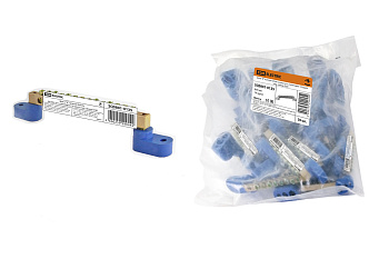 TDM Шина "N" нулевая 6х9мм на двух угл. изоляторах 14 групп инд. стикер SQ0801-0135