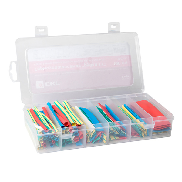 Купить EKF PROxima Набор ТУТ нг бокс: 5 цветов разного диаметра (4/2; 6/3; 8/4; 10/5; 12/6; 20/10) 105шт. 100мм.