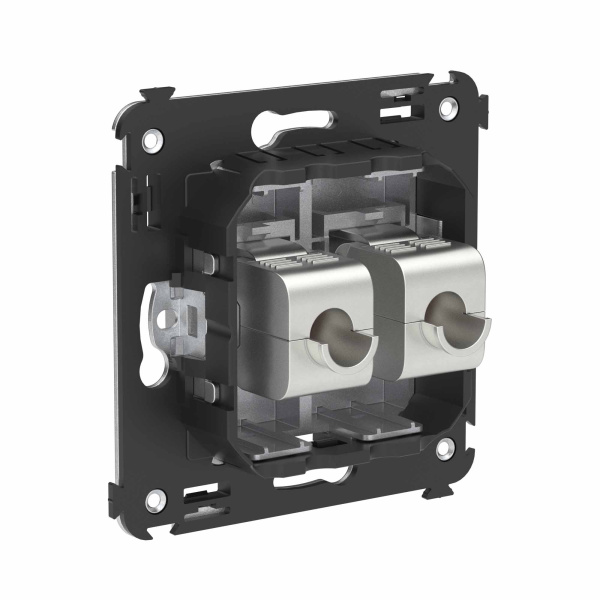 Купить DKC Компьютерная розетка RJ-45 без шторки в стену, кат.6 двойная экранированная, "Avanti", "Закаленная сталь"