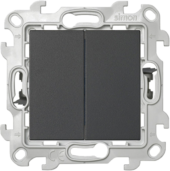 Купить Simon 24 Графит Двухклавишный выключатель Push&Go 2420398-038