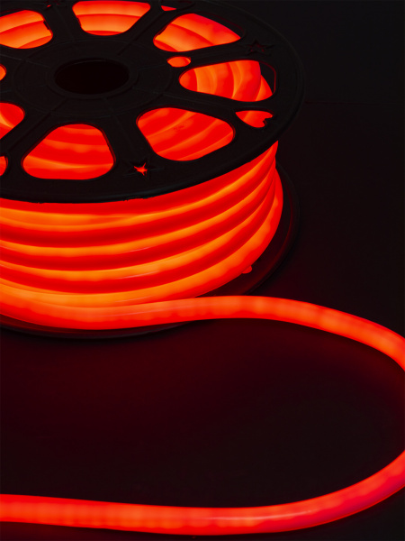 TDM Гибкий неон круглый SMD2835-120 LED/м-220 В-6,5 Вт/м-IP67-красный (25м) SQ0331-1520