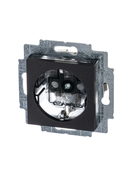 Купить ABB EPJ Levit антрацит / дымчатый чёрный Розетка с заземлением со шторками 2CHH203457A6063
