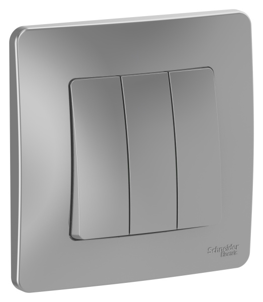 Купить Systeme Electric Blanca внутр Алюминий Выключатель 3-клавишный, 10А, 250B