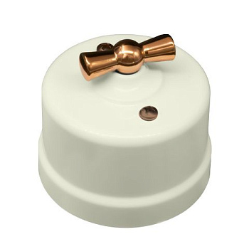 BIRONI Лизетта Пластик Слоновая кость Выключатель 1-кл, ручка Медь B1-200-211-C