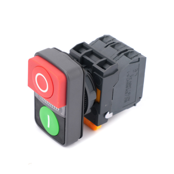 Systeme Electric Кн двойн SB5 в сборе модуль 22мм з"I"+сиг ламп+кр выст "О" пластик 24ВDС 1НО+1НЗ