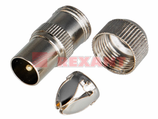 Купить Разъем штекер TV без пайки Металл "орех" Rexant 05-2031