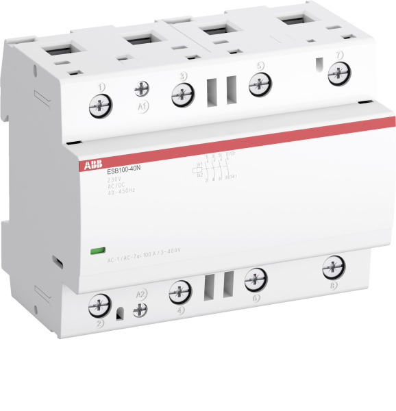 ABB Контактор ESB100-40N-06 модульный (100А АС-1, 4НО), катушка 230В AC/DC 1SAE661111R0640