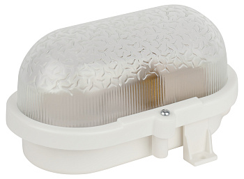 ЭРА Светильник НБП 01-60-012 с ободком Евро пластик / стекло IP53 E27 max 60Вт 184х115х90 овал белый