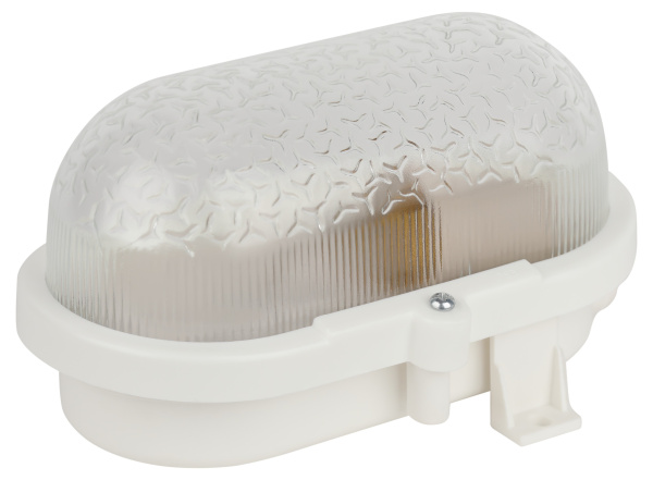 ЭРА Светильник НБП 01-60-012 с ободком Евро пластик / стекло IP53 E27 max 60Вт 184х115х90 овал белый