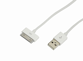 USB кабель для iPhone 4/4S 30 pin шнур 1М белый Rexant 18-1123