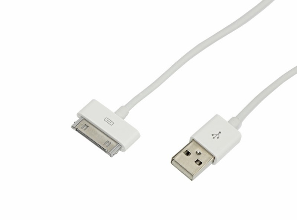 USB кабель для iPhone 4/4S 30 pin шнур 1М белый Rexant 18-1123