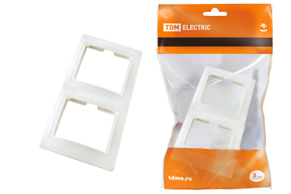 TDM Рамка 2-х постовая вертикальная белая "Таймыр" SQ1814-0025