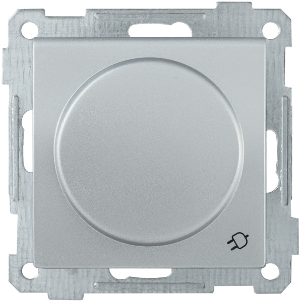 IEK РС16-1-0-Б Розетка с з/к с з/ш и кр. 16А BOLERO серебрянный ERB16-K23-16