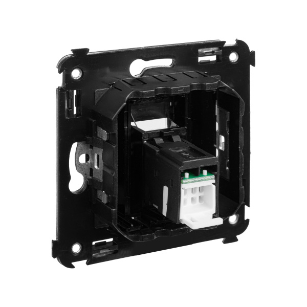 Купить DKC Компьютерная розетка RJ-45 в стену, кат.6 одинарная,"Avanti", "Черныйматовый"