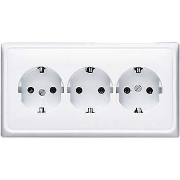 JUNG Розетка тройная с заземлением для кабельканалов белая CD523WW