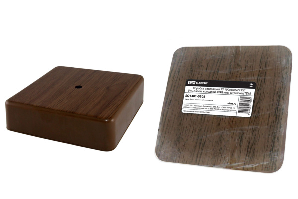 TDM Коробка распаячная КР 100х100х29 ОП бук, с клем. колодкой, IP40, инд. штрихкод SQ1401-0308