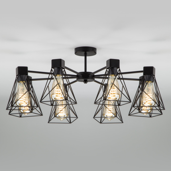 Eurosvet Потолочная люстра в стиле лофт 70107/8 черный a044748