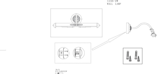 Купить Favourite Picturion Бронза Светильник настенный 2*E14*25W 1155-2W