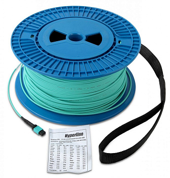 Hyperline TC-DT-503-1xMPOF12/PX-1xMPOF12/PY-IN-100M-LSZH-AQ (TC-503-12F-MTPF-MTPF-IN-LSZH-100M) Кабельная волоконно-оптическая транковая сборка, MTP ( 46123