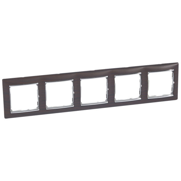Legrand Valena Темное дерево/Серебро Рамка 5-ая горизонт. 770375