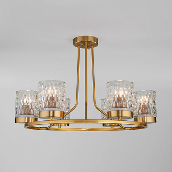 Eurosvet Потолочная люстра со стеклянными плафонами 60127/6 латунь a057089