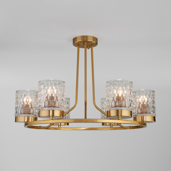 Eurosvet Потолочная люстра со стеклянными плафонами 60127/6 латунь a057089