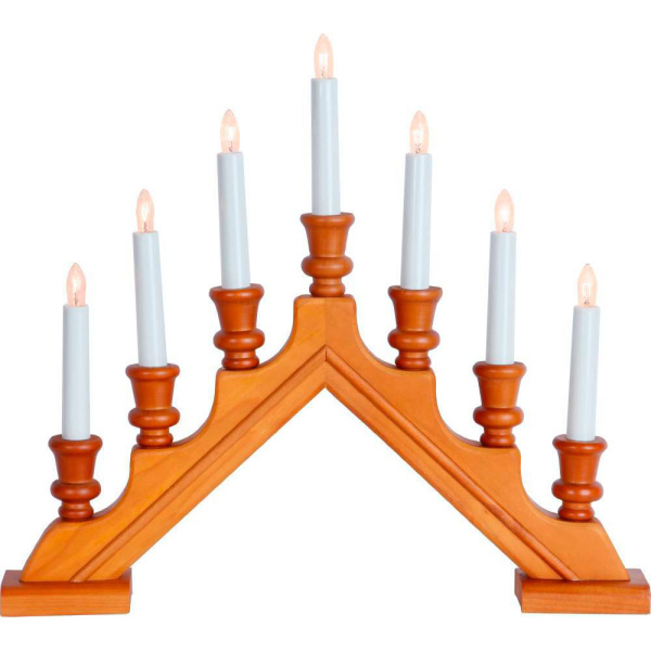 Eglo 154-06 Светильник SARA, 7X3W, (E10) 220V, 43х38 см, дерево, коричневый, пластик, белый