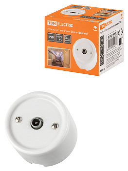 TDM Розетка TV оконечная белая «Болонь» SQ1820-0053