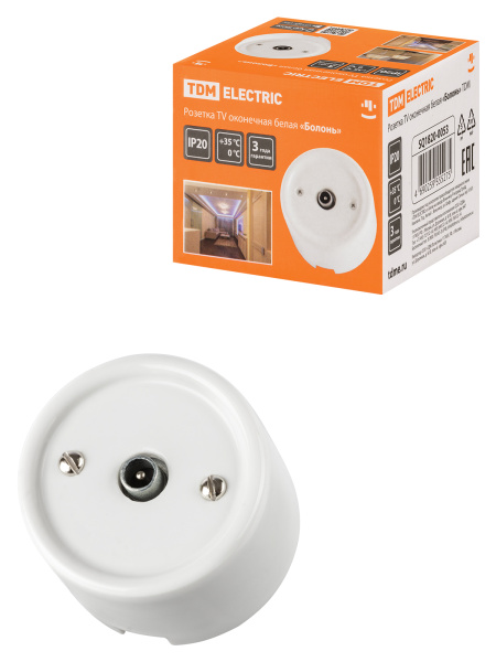 TDM Розетка TV оконечная белая «Болонь» SQ1820-0053