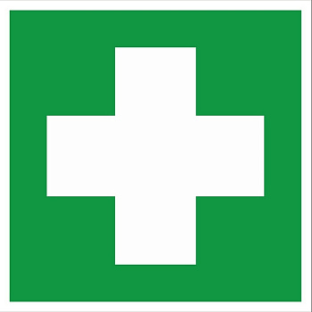 Знак наклейка EC01 "Аптечка первой медицинской помощи" (200x200) фотолюминесцентный ГОСТ 12.4.026-2015 EKF PROxima